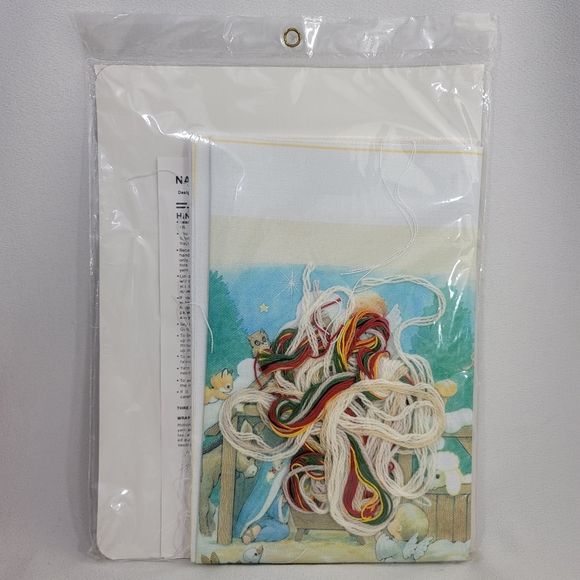 Vtg Sunset Gallery Crewel Nativity Advent Calender Kit - 18000 - Picture 6 of 9